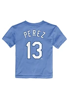Salvador Perez Kansas City Royals Toddler Light Blue Name and Number Short Sleeve Player T Shirt