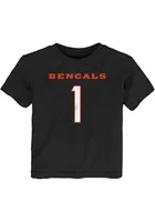 Ja'Marr Chase Cincinnati Bengals Toddler Black Name and Number Short Sleeve Player T Shirt