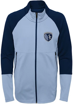 Sporting Kansas City Youth Light Blue Midfielder Long Sleeve Full Zip Jacket