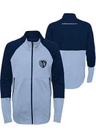 Sporting Kansas City Youth Light Blue Midfielder Long Sleeve Full Zip Jacket