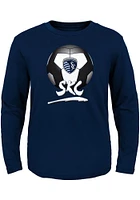 Sporting Kansas City Boys Navy Blue Slogan Ball Long Sleeve T-Shirt