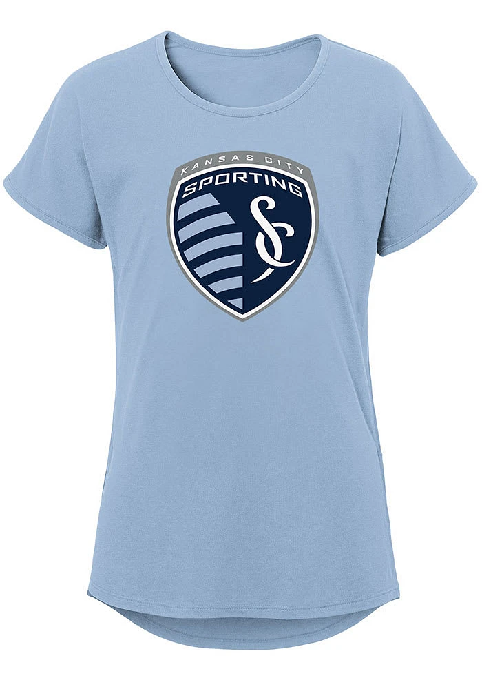 Sporting Kansas City Girls Light Blue Primary Logo Short Sleeve Tee