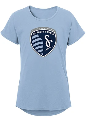 Sporting Kansas City Girls Light Blue Primary Logo Short Sleeve Tee
