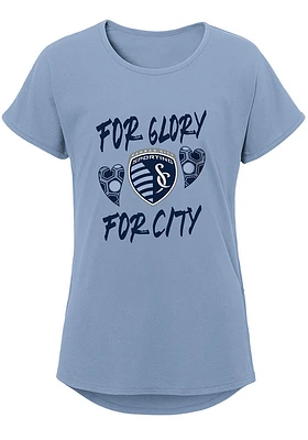 Sporting Kansas City Girls Light Blue Love The Slogan Short Sleeve Tee