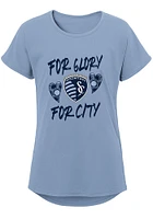 Sporting Kansas City Girls Light Blue Love The Slogan Short Sleeve Tee
