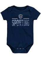 Sporting Kansas City Baby Navy Blue Wordmark Short Sleeve One Piece