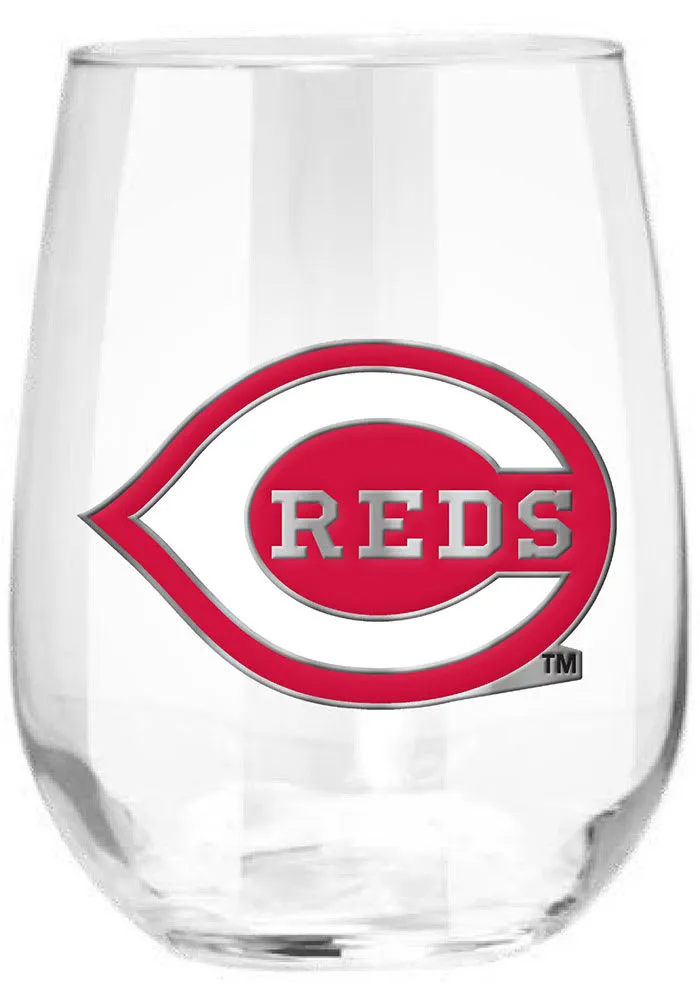 Cincinnati Reds 15oz Emblem Stemless Wine Glass