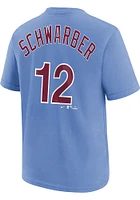 Kyle Schwarber  Philadelphia Phillies Boys Light Blue NN Cooperstown Short Sleeve T-Shirt