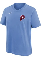 Kyle Schwarber  Philadelphia Phillies Boys Light Blue NN Cooperstown Short Sleeve T-Shirt