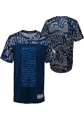 Dallas Mavericks Boys Black Court Mural Short Sleeve T-Shirt