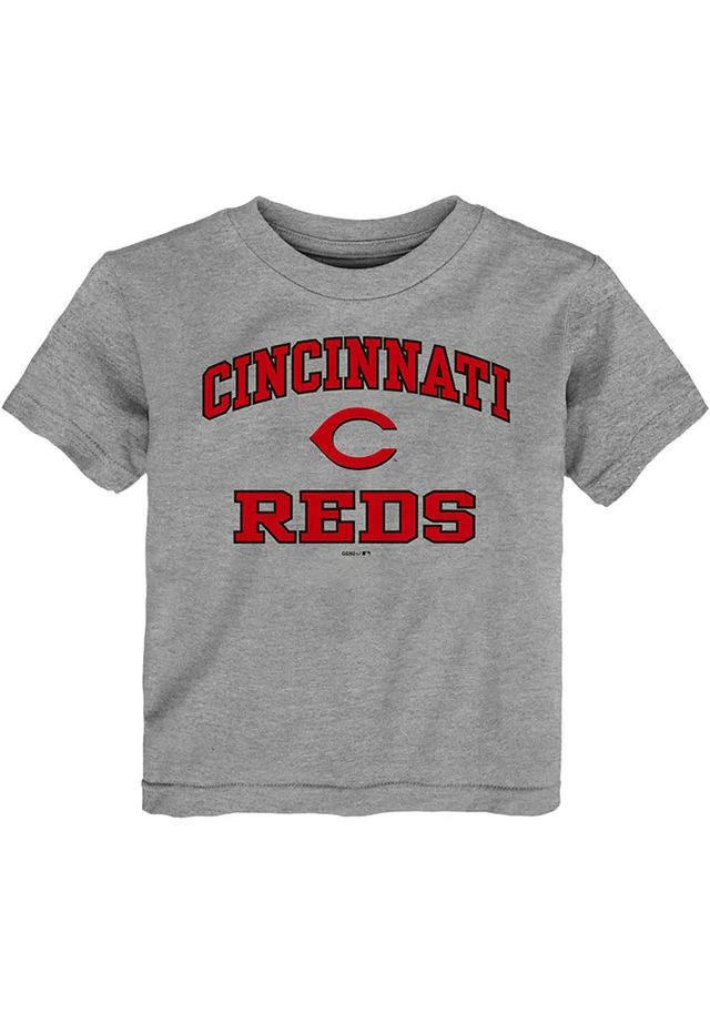 Cincinnati Reds Toddler Grey Heart and Soul Short Sleeve T-Shirt