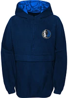 Dallas Mavericks Boys Navy Blue Paint The Court Hooded Long Sleeve Qtr Zip
