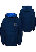 Dallas Mavericks Boys Navy Blue Paint The Court Hooded Long Sleeve Qtr Zip