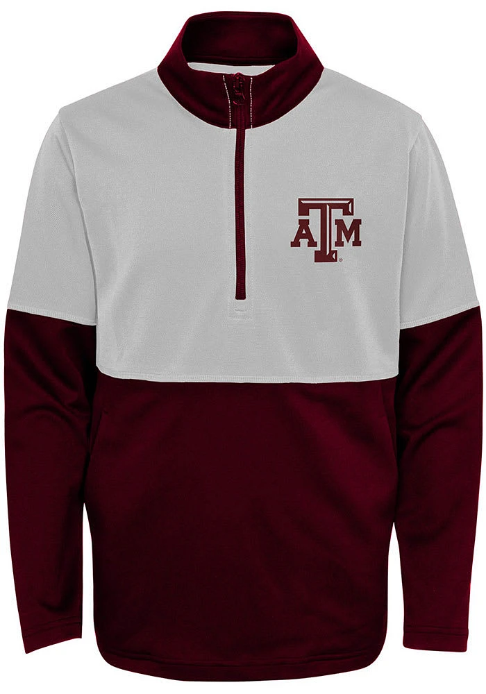 Texas A&M Aggies Youth Maroon Quick Snap Long Sleeve Quarter Zip Shirt