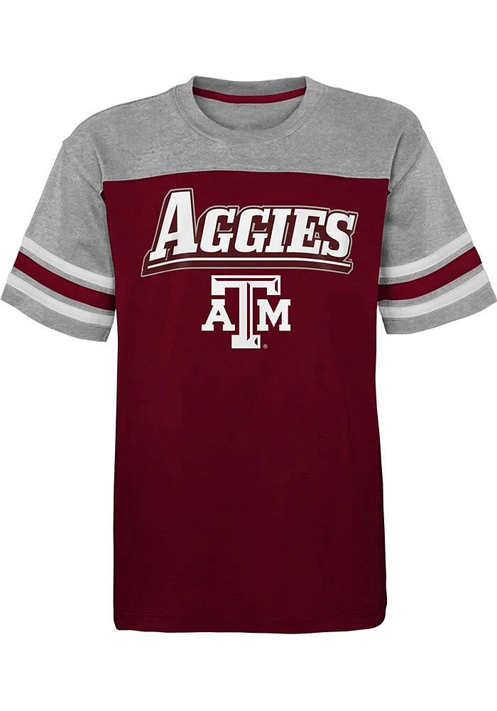 Texas A&M Aggies Youth Maroon Fan Fave Short Sleeve Fashion T-Shirt
