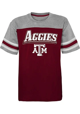 Texas A&M Aggies Youth Maroon Fan Fave Short Sleeve Fashion T-Shirt