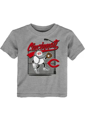 Cincinnati Reds Infant On The Fence Short Sleeve T-Shirt Grey