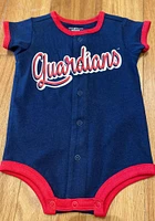 Cleveland Guardians Baby Navy Blue Power Hitter Short Sleeve One Piece