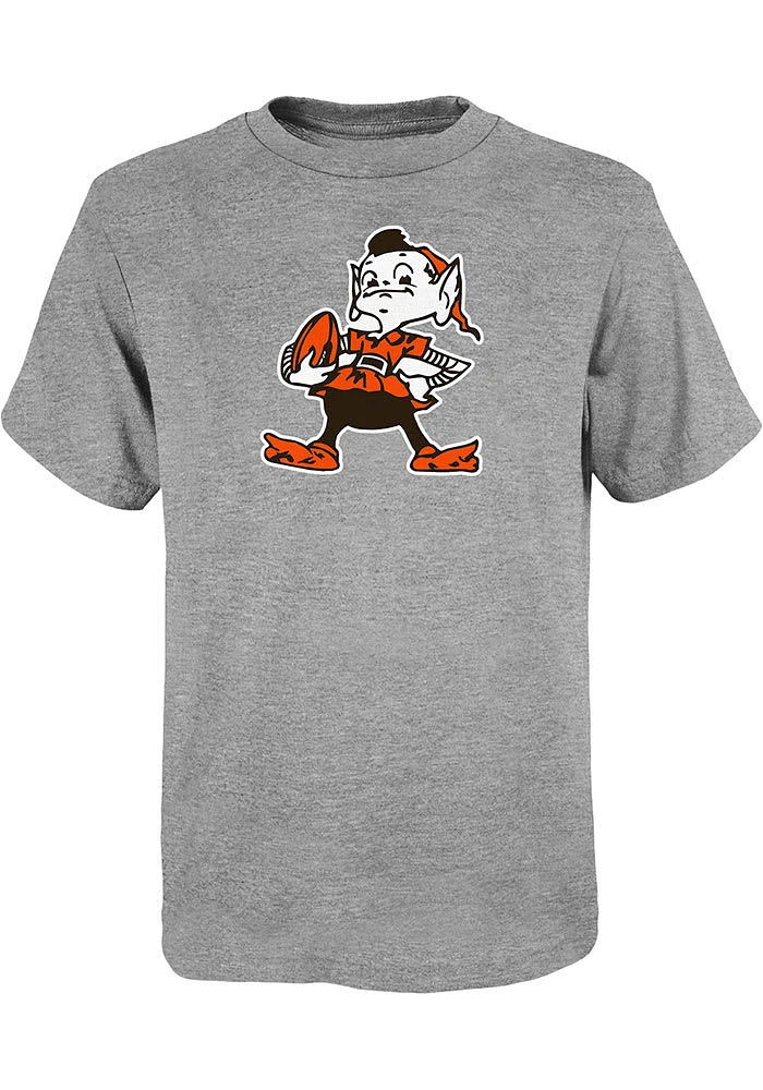 Brownie Outer Stuff Cleveland Browns Youth Grey Short Sleeve T-Shirt