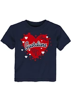Cleveland Guardians Infant Girls Bubble Hearts Short Sleeve T-Shirt Navy Blue
