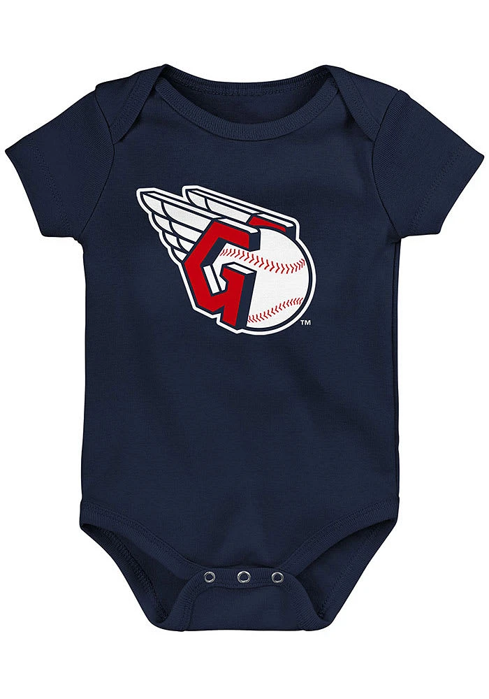Cleveland Guardians Baby Navy Blue Main Mark Short Sleeve One Piece