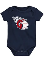 Cleveland Guardians Baby Navy Blue Main Mark Short Sleeve One Piece