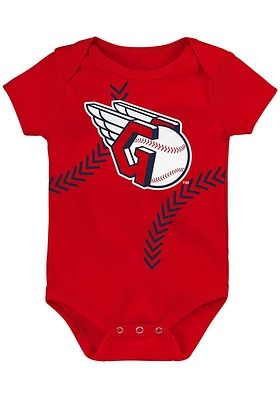 Cleveland Guardians Baby Red Home Sprint Short Sleeve One Piece