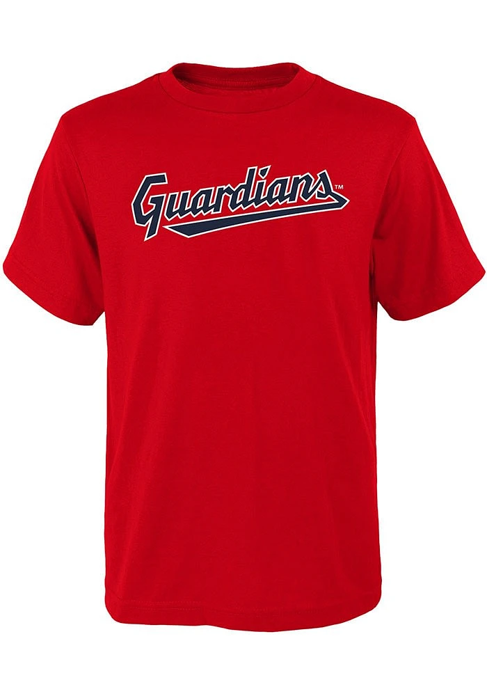 Cleveland Guardians Youth Red Wordmark Short Sleeve T-Shirt