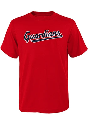 Cleveland Guardians Youth Red Wordmark Short Sleeve T-Shirt