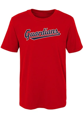 Cleveland Guardians Boys Red Wordmark Short Sleeve T-Shirt