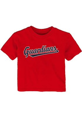 Cleveland Guardians Infant Wordmark Short Sleeve T-Shirt Red
