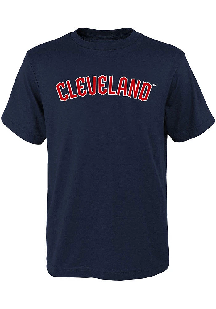 Cleveland Guardians Youth Navy Blue Wordmark Short Sleeve T-Shirt