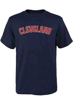 Cleveland Guardians Youth Navy Blue Wordmark Short Sleeve T-Shirt