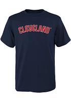 Cleveland Guardians Youth Navy Blue Wordmark Short Sleeve T-Shirt