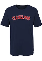 Cleveland Guardians Boys Navy Blue Wordmark Short Sleeve T-Shirt