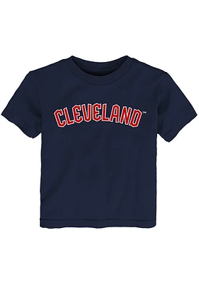 Cleveland Guardians Toddler Navy Blue Wordmark Short Sleeve T-Shirt
