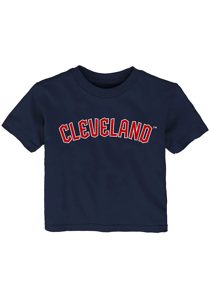 Cleveland Guardians Infant Wordmark Short Sleeve T-Shirt Navy Blue