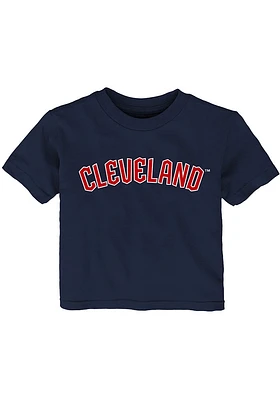Cleveland Guardians Infant Wordmark Short Sleeve T-Shirt Navy Blue