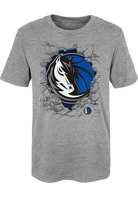 Dallas Mavericks Boys Grey Breakthrough Short Sleeve T-Shirt