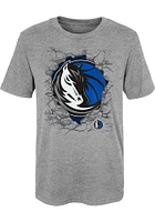 Dallas Mavericks Boys Grey Breakthrough Short Sleeve T-Shirt