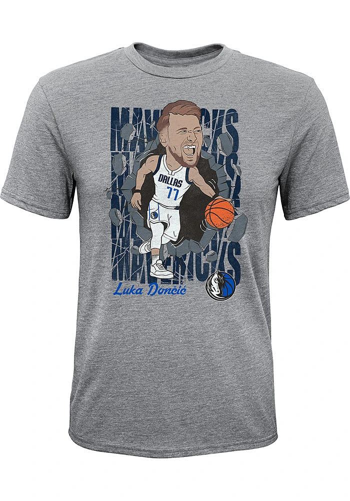 Luka Doncic Dallas Mavericks Youth Grey Hype Breakers Player Tee