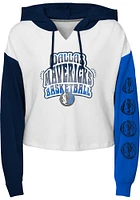 Dallas Mavericks Girls White Color Run Long Sleeve Hooded Sweatshirt