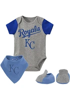 Kansas City Royals Baby Grey Lead Runner Set One Piece with Bib