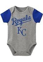 Kansas City Royals Baby Grey Lead Runner Set One Piece with Bib