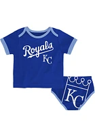 Kansas City Royals Infant Blue Relay SS Diaper Set Top and Bottom