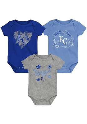 Kansas City Royals Baby Blue Batter UP 3PK Design Set One Piece