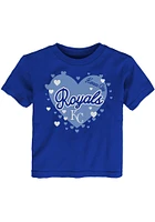 Kansas City Royals Infant Girls Bubble Hearts Short Sleeve T-Shirt Blue
