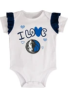 Dallas Mavericks Infant Girls Navy Blue I Love Basketball Set Top and Bottom