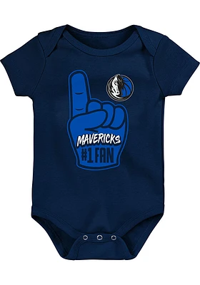 Dallas Mavericks Baby Navy Blue Hand Off Short Sleeve One Piece