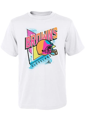 Cleveland Browns Youth White Playmaker Short Sleeve T-Shirt